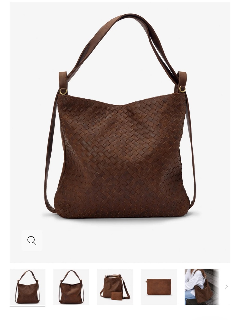 MANDRN Woven Evra Tote - Dark Saddle